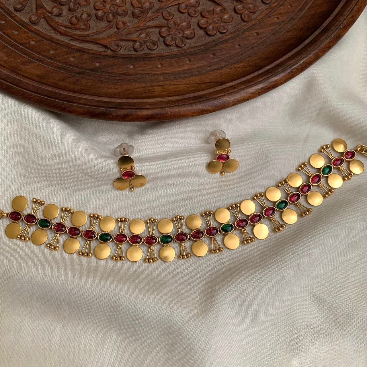 Gold-Polish Kaasu Designed Necklace 1431