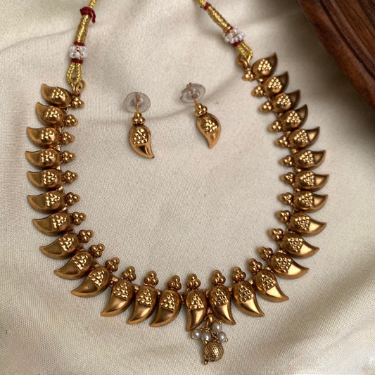 Gold-Toned Mango Designed Necklace 1179