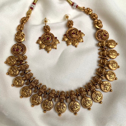 Gold-Toned Kaasu Lakshmi Necklace 1440