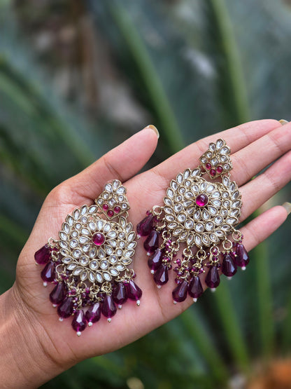 Mehendi Gold-Polish Kundan Chandbali Earrings ER 780