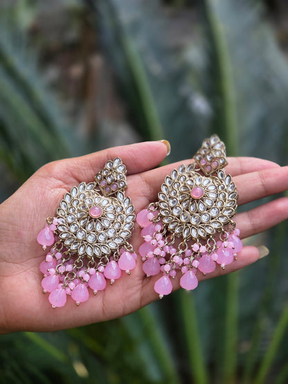 Mehendi Gold-Polish Kundan Chandbali Earrings ER 780