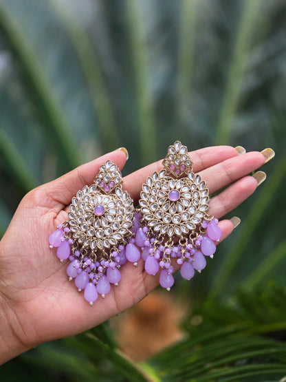 Mehendi Gold-Polish Kundan Chandbali Earrings ER 780