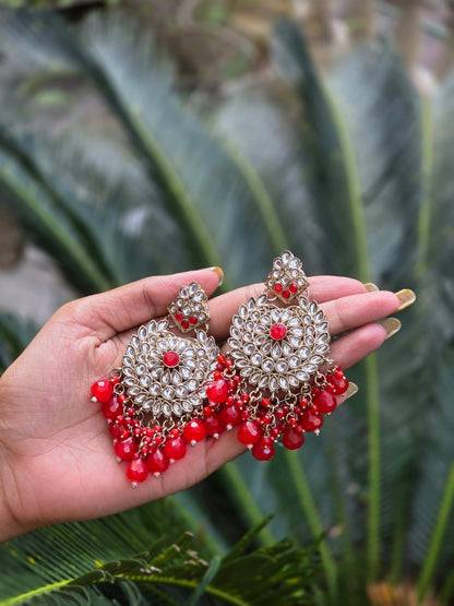 Mehendi Gold-Polish Kundan Chandbali Earrings ER 780