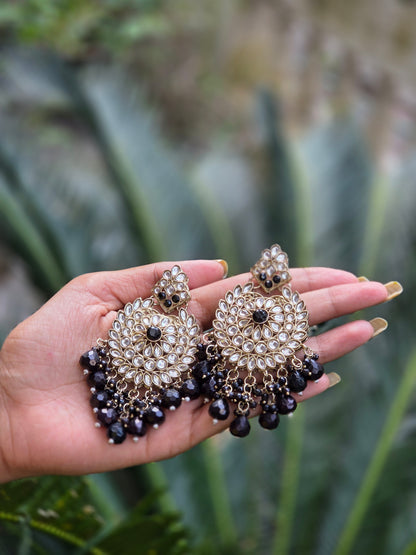Mehendi Gold-Polish Kundan Chandbali Earrings ER 780