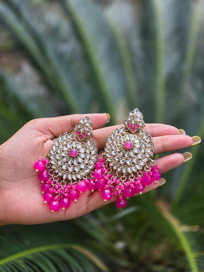 Mehendi Gold-Polish Kundan Chandbali Earrings ER 780