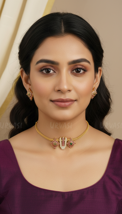 Sizzling Namam Sangu Chakram Design Necklace 900