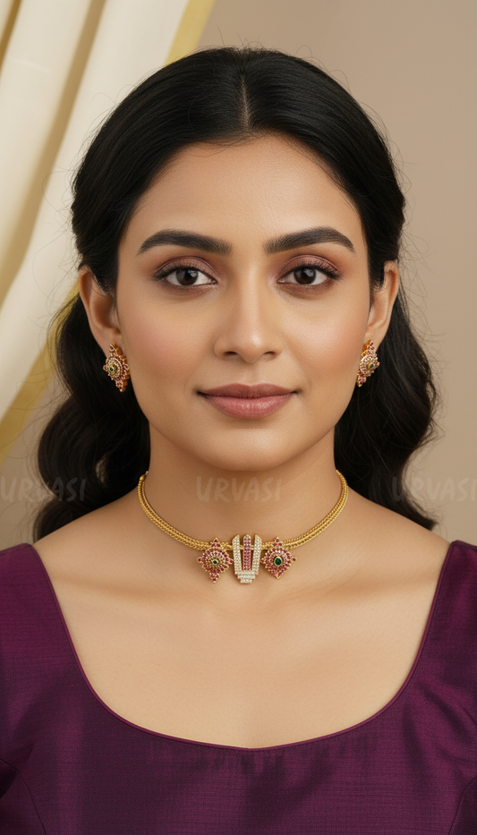 Sizzling Namam Sangu Chakram Design Necklace 900