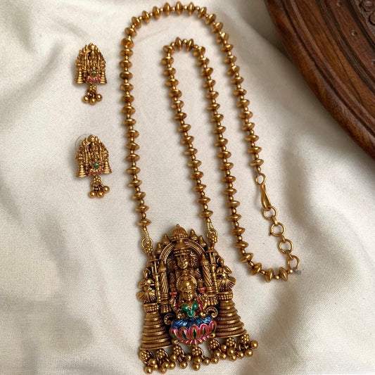 Gold-Toned Lakshmi Hand Painted Necklace 1436