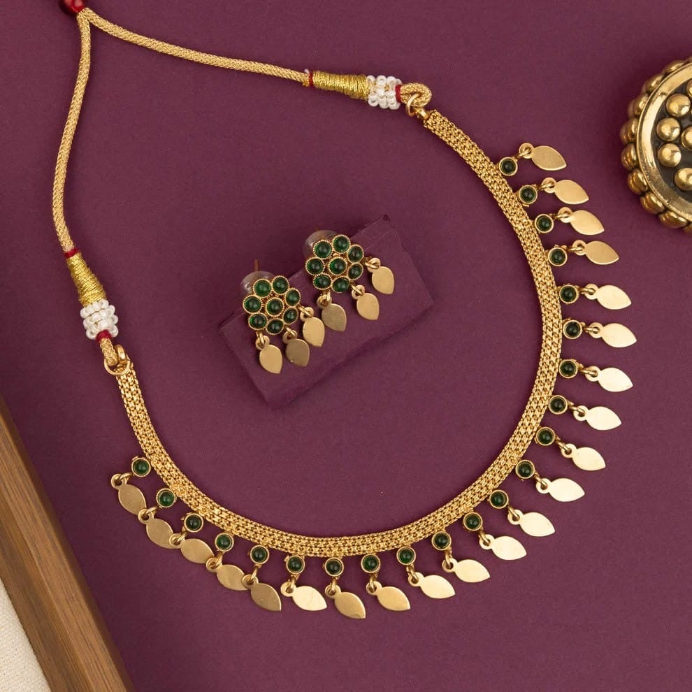 Gold-Toned Traditional Ilakkathalli  Choker Necklace  1964