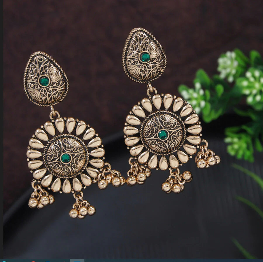 Gold Plated Floral Trendy Drop Earring ER 20