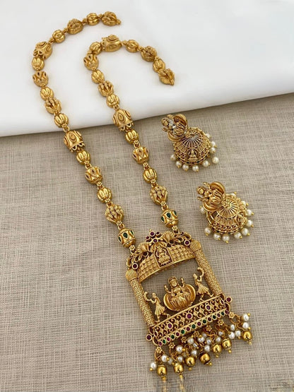 Gold-Toned Temple Lakshmi Long Necklace 365