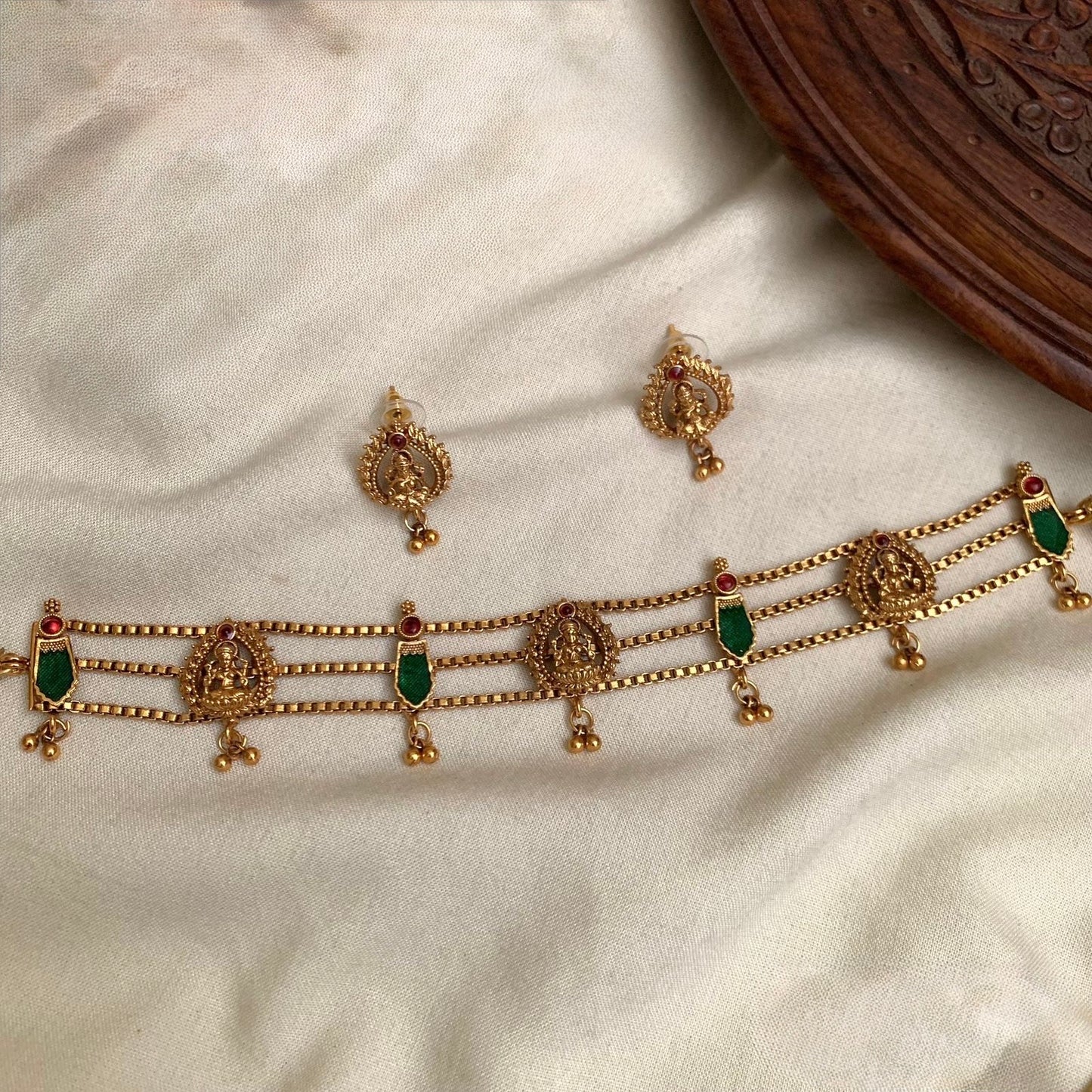 Gold-Toned Lakshmi X Palakka Choker Necklace 1169