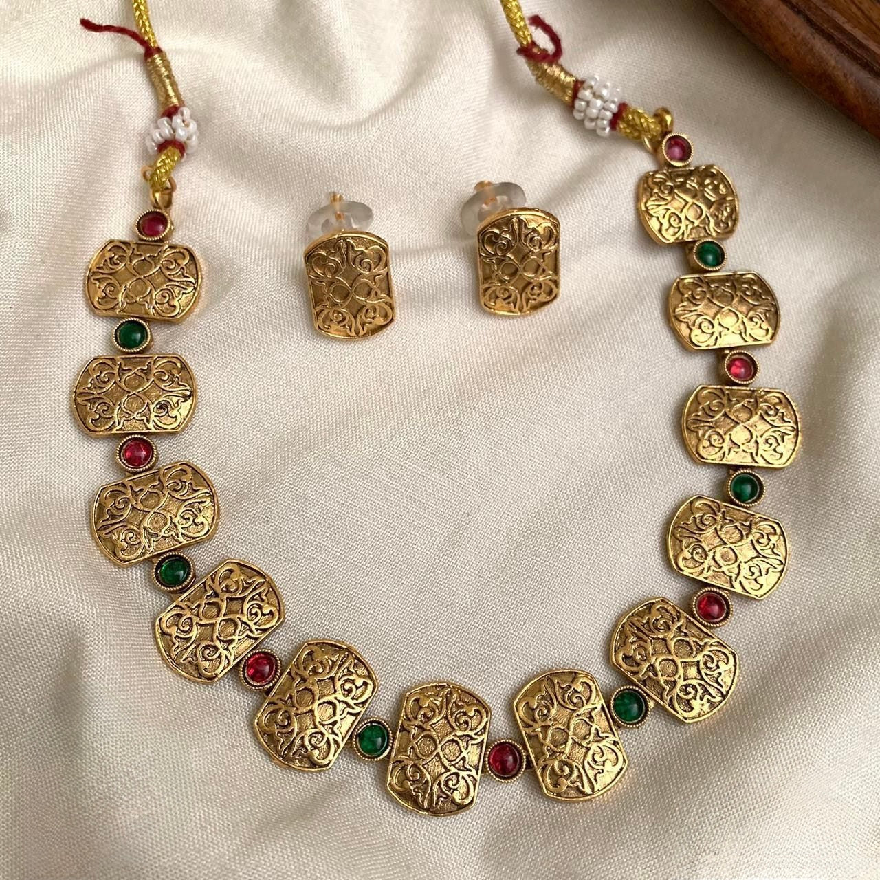 Gold-Toned Temple Treasure Necklace 1428