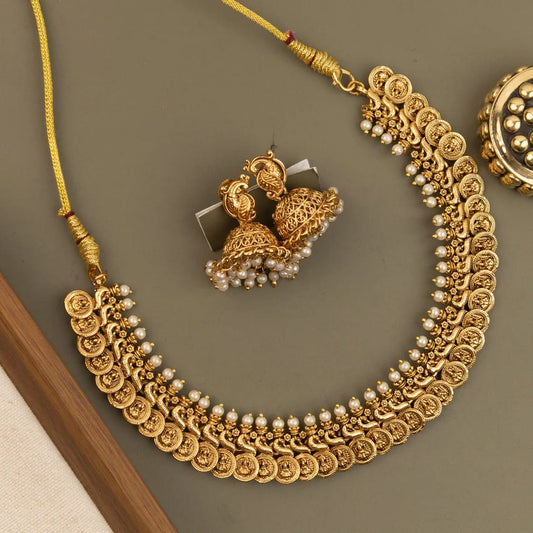 Gold-Toned Traditional Kaasu Necklace 1790