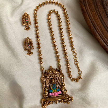 Gold-Toned Lakshmi Beaded Designed Necklace 1434