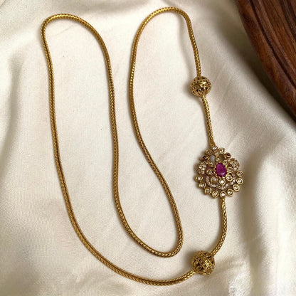 Gold-Toned Mugappu Chain Long Necklace 033