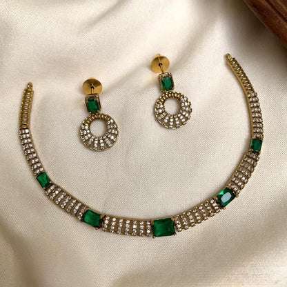 Mehendi Polish Box-Designed AD Necklace 169