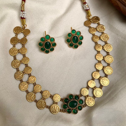 Gold-Toned Kaasu-Floral Necklace 237