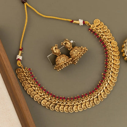 Gold-Toned Traditional Kaasu Necklace 1790