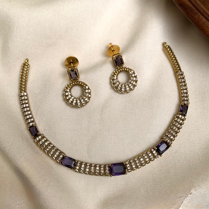 Mehendi Polish Box-Designed AD Necklace 169