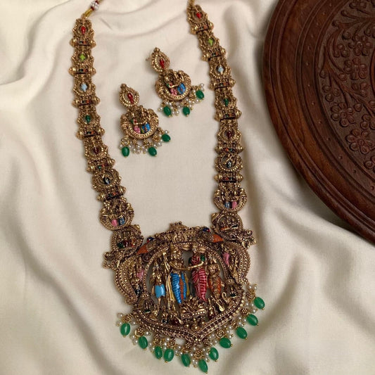 Gold-Toned Srinivasa Kalyanam Hand Painted Necklace 1446