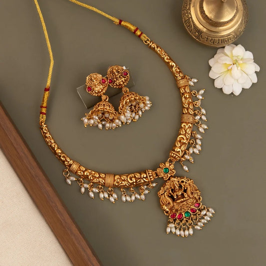 Gold-Toned Lakshmi Floral Neck-Cuff Necklace 1572