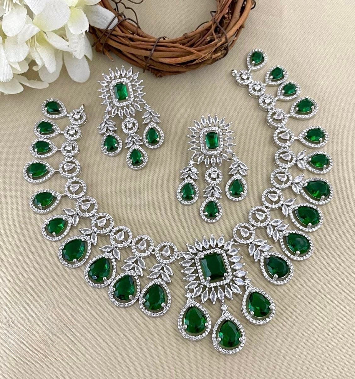 Premium Stone-Studded Cubic Zirconia AD Necklace 1279