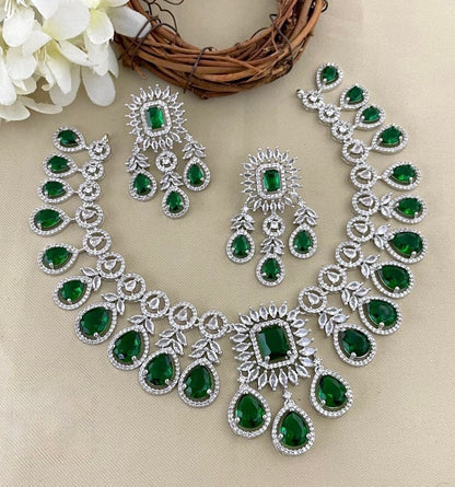 Premium Stone-Studded Cubic Zirconia AD Necklace 1279