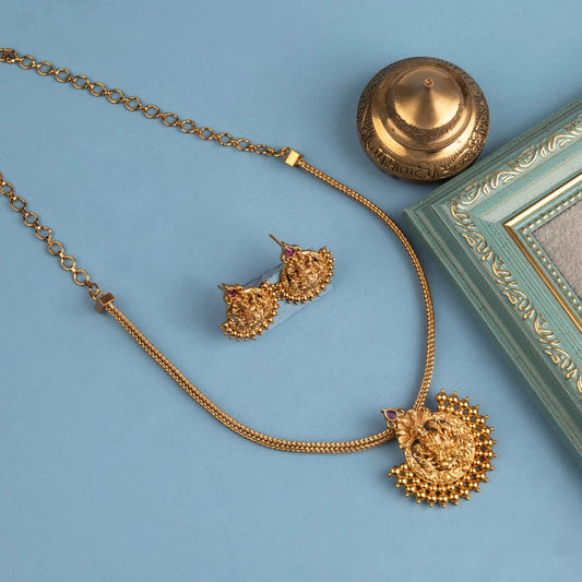 Gold-Polish Lakshmi Necklace 1695