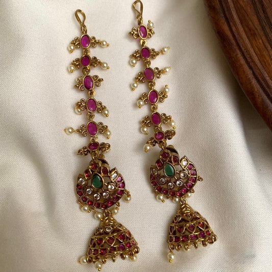 Gold-Toned Floral Jhumka Mattal Earrings ER 893