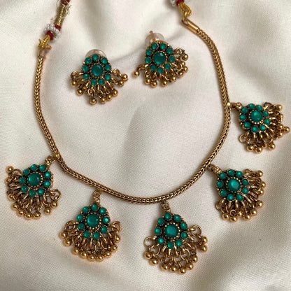 Gold-Toned Floral Hanging Necklace 1441