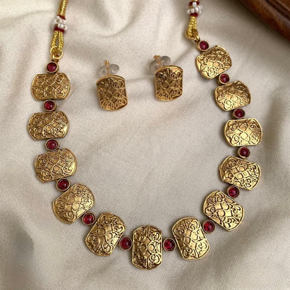 Gold-Toned Temple Treasure Necklace 1428