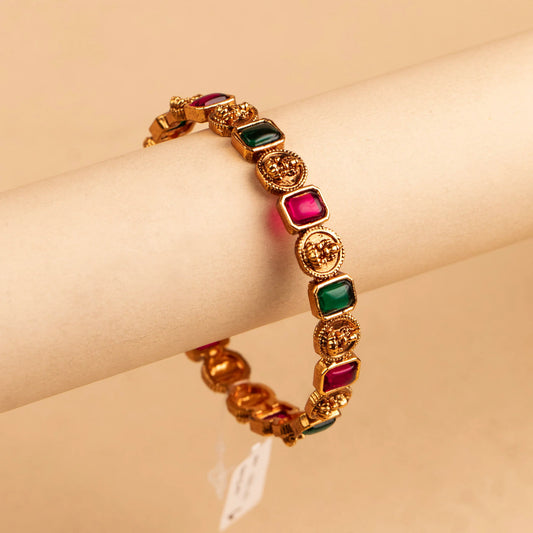 Gold-Toned Lakshmi Stone  bangles BA 357