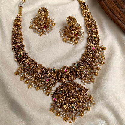 Gold-Toned Lakshmi Floral Necklace 1395