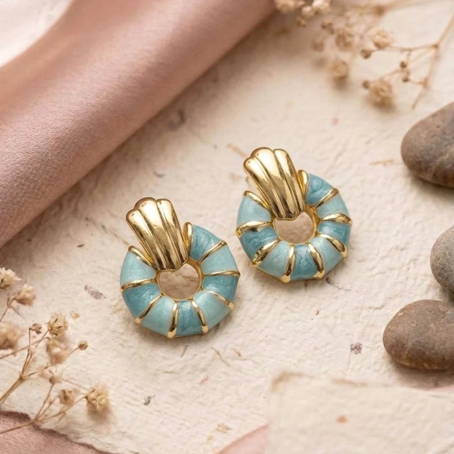 Gold-Enamel Meenakari Earring  ER 1255