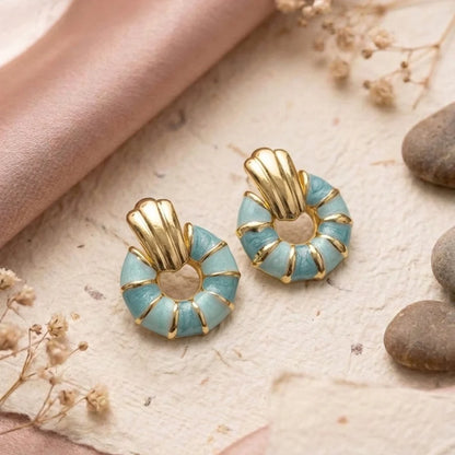 Gold-Enamel Meenakari Earring  ER 1255