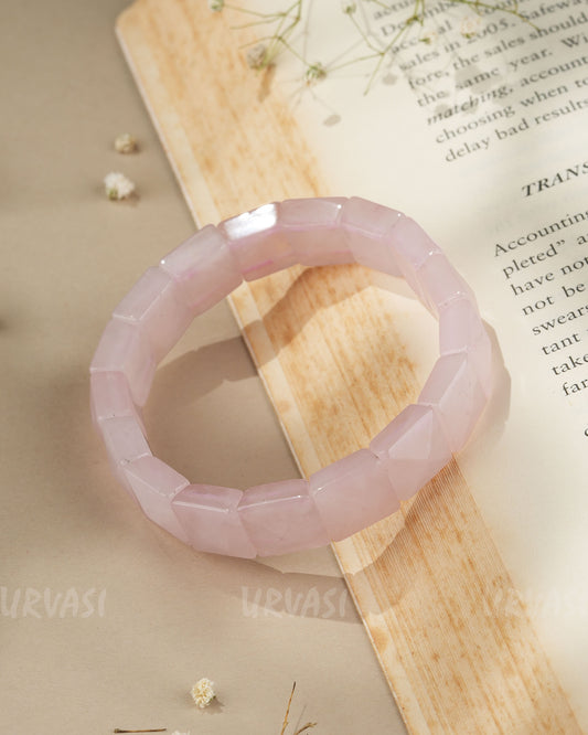 Hand-Made Strechable  Rose Quartz Bracelet BR 77