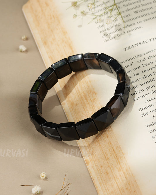 Hand-Made Black Tourmaline Gemstone Bracelet BR 75