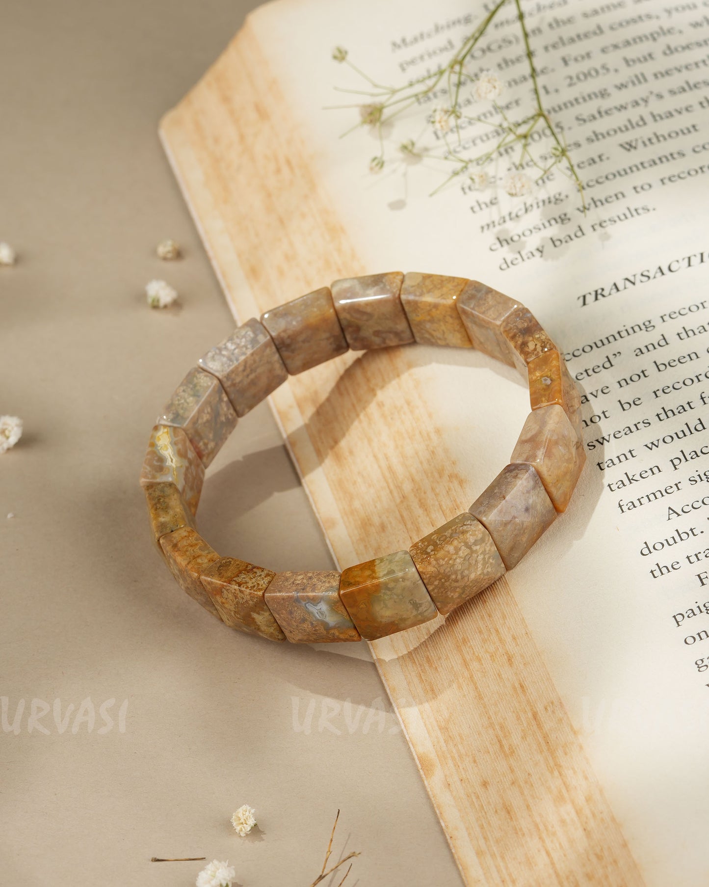 Hand-Made Jasper Stone Rectangular Bracelet BR 67