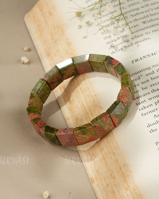 Hand-Made Unakite Jasper Stone Bracelet BR 66