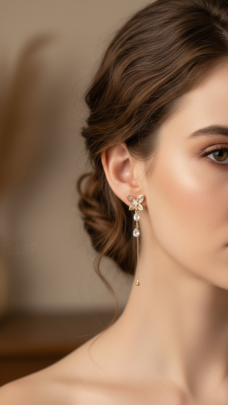 Korean Butterfly Designed Tassel Earrings  ER 840