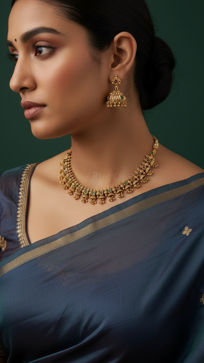 Premium Gold Polish Floral Necklace 1290