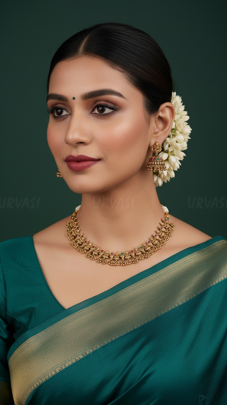 Premium Gold-Polish Lakshmi Beaded Necklace 1289