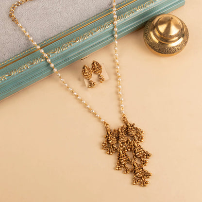 Gold-Toned Lakshmi Floral Layer Necklace 1198