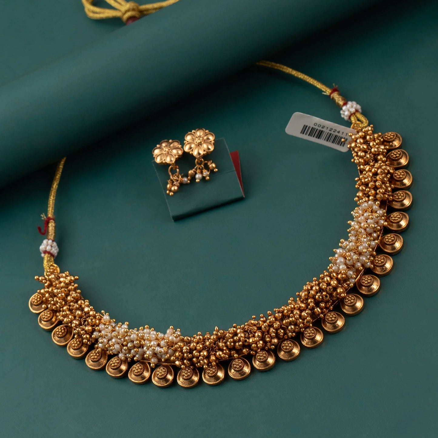 Gold-Toned Pearl Guttapusalu Necklace 1285