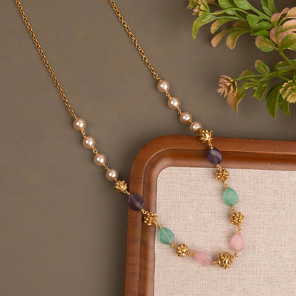 Gold-Toned Semi-Precious Beads Mala Ma 073