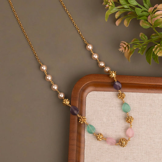 Gold-Toned Semi-Precious Beads Mala Ma 073