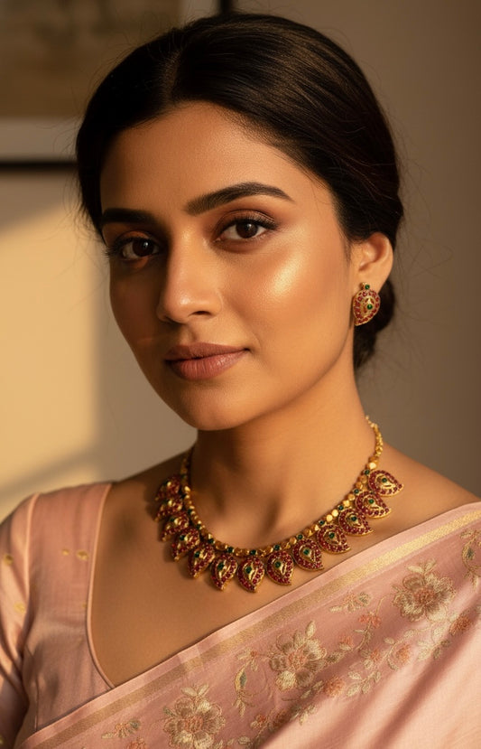 Gold-Toned Mango Designed Necklace 1381