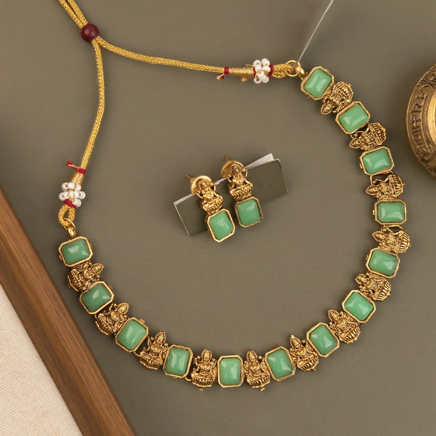 Gold-Toned Traditional Lakshmi Choker Necklace 1784