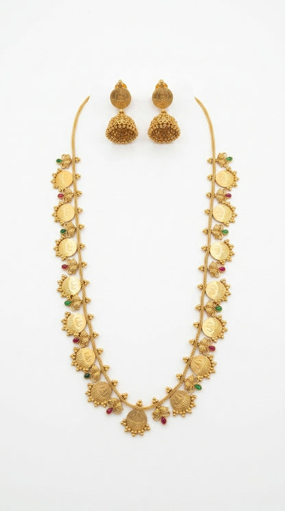 Gold-Toned Lakshmi Kaasu Long Necklace 1606